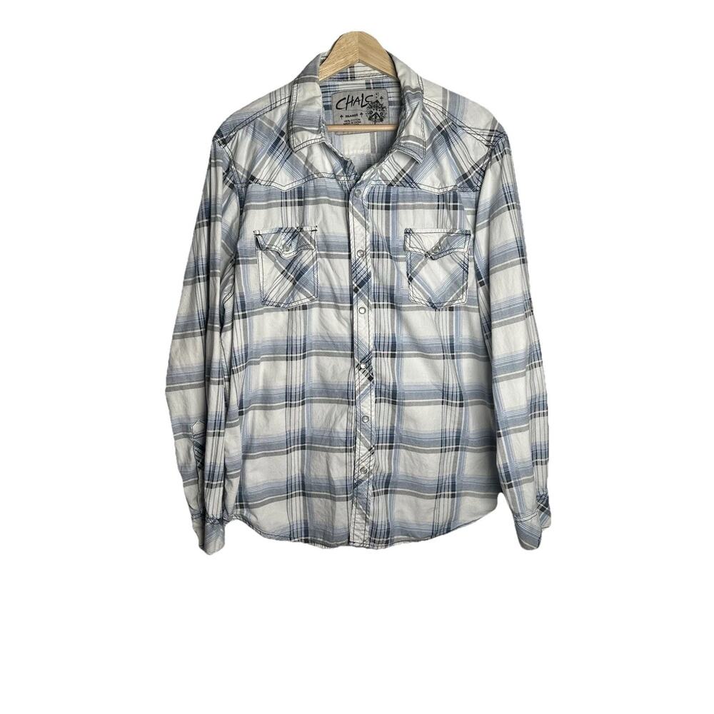 Chals Button Down Mens Sz XXL Pearl Snap western Cowboy Rodeo‎ Cowboycore